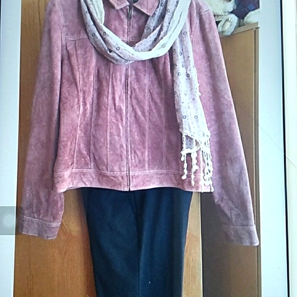 ⚜️ Willi Smith Dusty Rose Suede Jacket size XL NPLVC - Picture 5 of 16